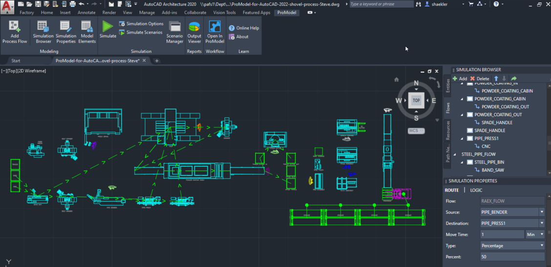 auto cad step 1 of Factory Design AND Process Optimization – Executed Simultaneously in AutoCAD