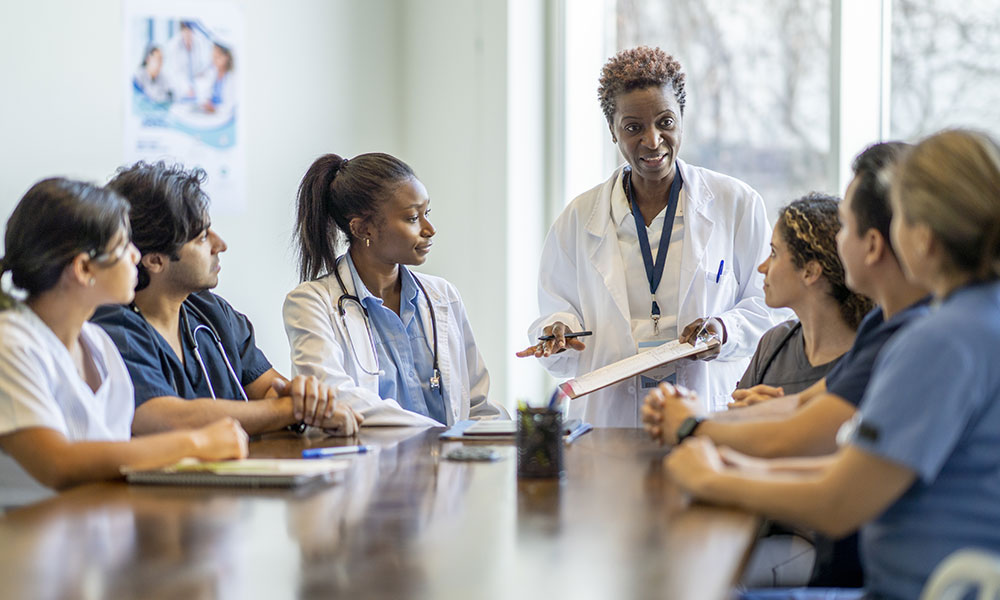 Nursing Meeting that reviews medical report analyzed and generated by FutureFlow RX patient flow analytics platform