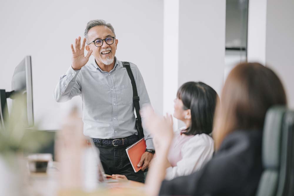 employee celebrating together