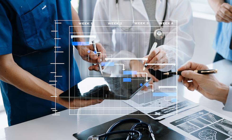 healthcare providers looking at data