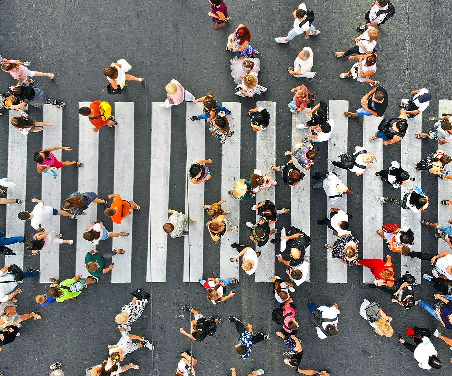 people walking on crosswalk