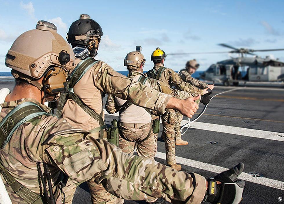 soldier preparing for flight