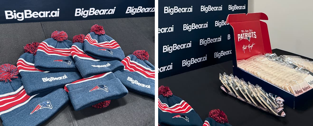 Patriots and BigBear.ai merch