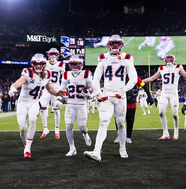 Patriots celebrating