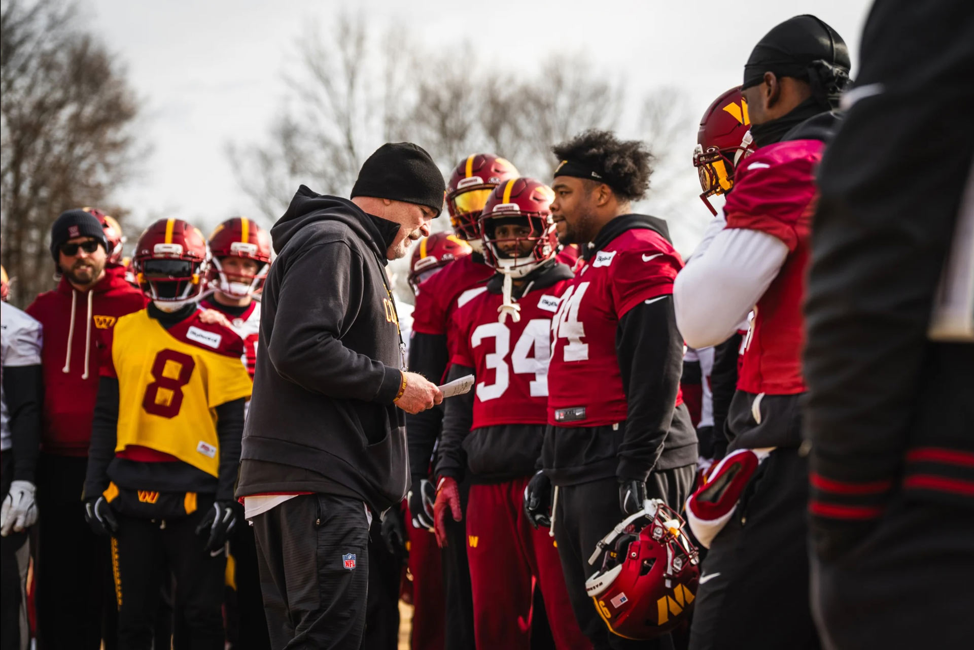 coach speaking to team